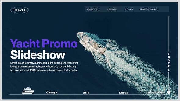 Videohive Summer Yacht Travel Promo Openers template preview