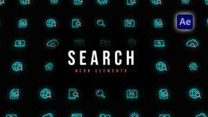 Videohive Search Neon Icons Elements template preview