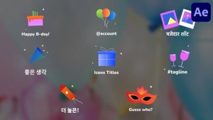 Videohive Party Icons And Titles for After Effects Titles template preview