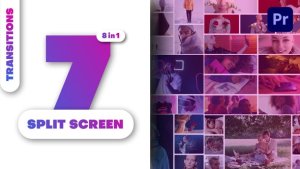 Multiscreen Transitions 7 Split Screen Premiere Pro template preview