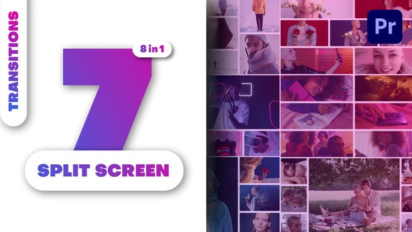 Multiscreen Transitions 7 Split Screen Premiere Pro template preview