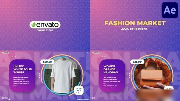 Videohive Fashion Market for After Effects Openers template preview