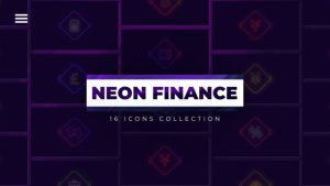 Videohive Neon Finance Icons Elements template preview