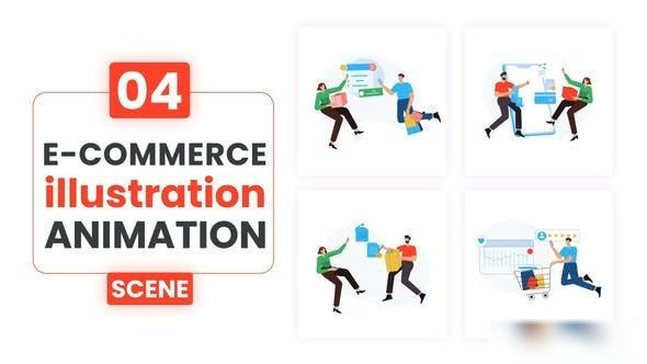 Videohive E-Commerce illustration Scene Animation Elements template preview