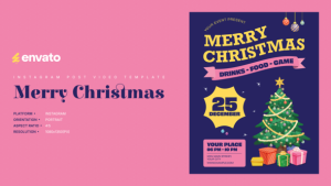 Christmas Instagram Post Portrait – Creative After Effects Video Template Titles template preview