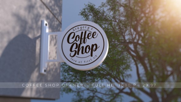 Videohive The Coffee Shop Opener Logo Stings template preview