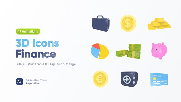 Videohive 3D Icons | Finance Elements template preview