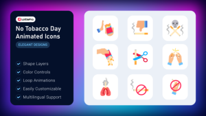 Videohive No Smoking Animated Icons Elements template preview