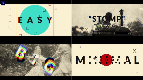 Minimal Stomp Typo Premiere Pro template preview
