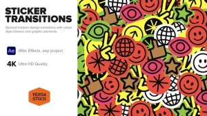 Videohive Sticker Transitions Elements template preview