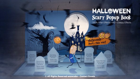 Videohive Halloween Scary Popup Book Video Displays template preview