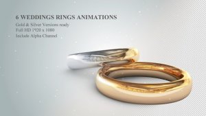 Videohive 6 3D Wedding Rings Animations Openers template preview