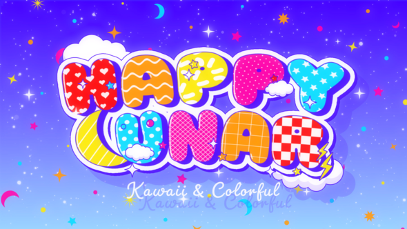 Videohive Kawaii Colorful Titles Titles template preview