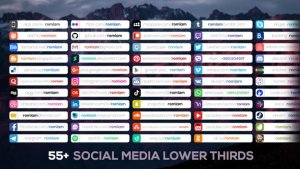 Social Media Lower Thirds Video Displays template preview