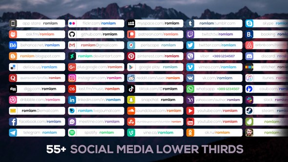 Social Media Lower Thirds Video Displays template preview
