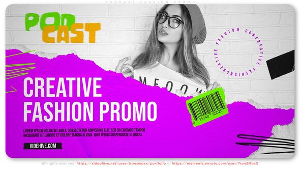 Videohive Podcast Fashion Promo Titles template preview