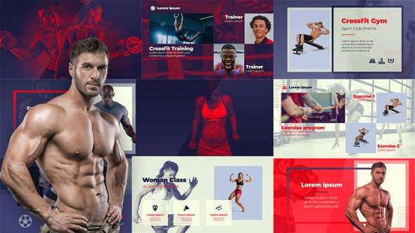 Videohive Sport Club - Crossfit Fitness Gym Video Displays template preview