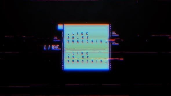 Videohive Like Share Subscribe Glitch Intro Opener Openers template preview