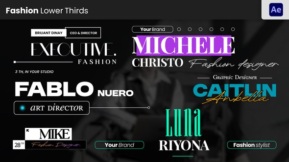 Videohive Fashion Lower Thirds 57236658 Elements template preview