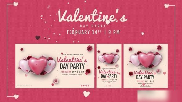 Videohive Happy Valentine's Day Party Openers template preview