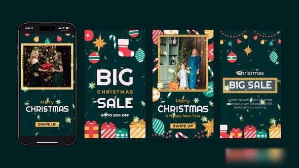 Videohive Merry Christmas Instagram Stories 55664894 Openers template preview