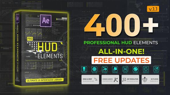 Videohive Pro HUD Elements Pack Elements template preview