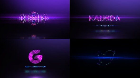Videohive Neon Kaleida Logo Reveal Logo Stings template preview