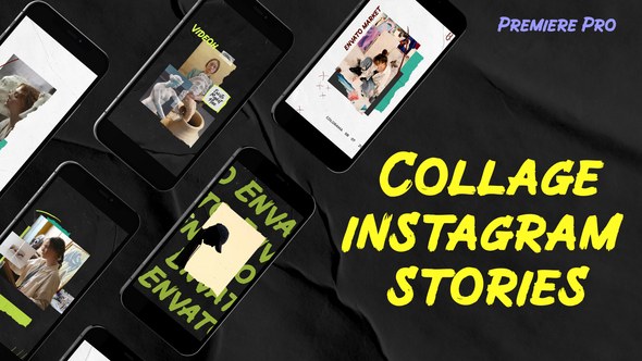 Collage Art Instagram Stories | MOGRT Premiere Pro template preview