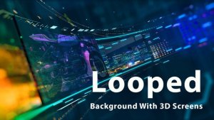 Looped Background With 3D Screens Video Displays template preview