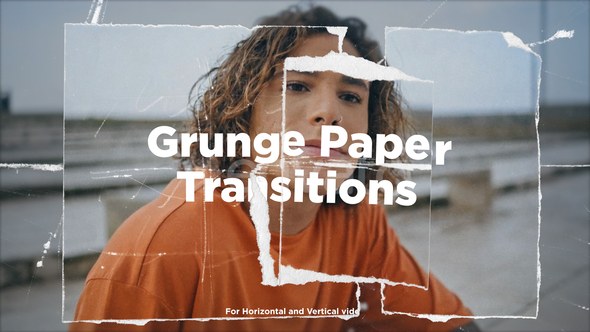 Videohive Grunge Paper Transitions Elements template preview