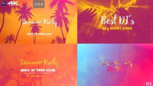 Summer Beach Party v2 Video Displays template preview