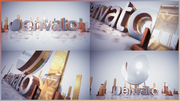 Videohive Golden Glass Intro Logo Stings template preview