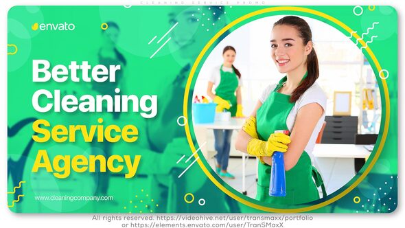 Cleaning Service Promo Video Displays template preview
