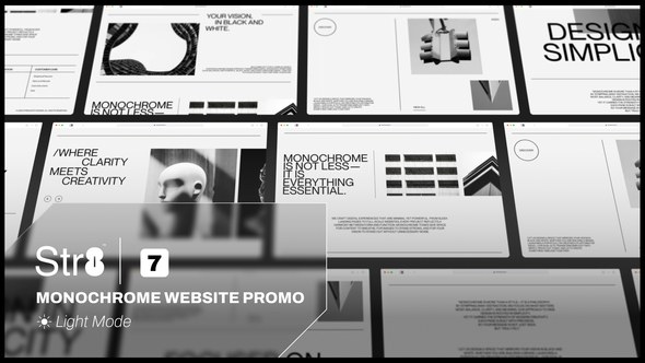 Videohive Monochrome Website Promo (Light Mode) Product Promo template preview