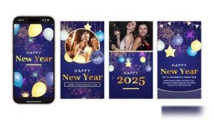 Videohive New Year Celebration Instagram Stories | New Year Reels Openers template preview