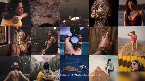 Videohive Mosaic Photo Adventure Vlog Logo Reveal Openers template preview