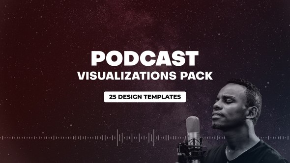 Podcast Audio Visualization Pack Video Displays template preview