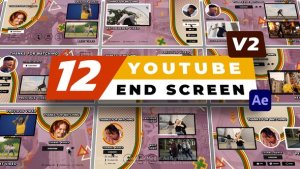 Videohive 12 YouTube End Screen V2 Broadcast-packages template preview