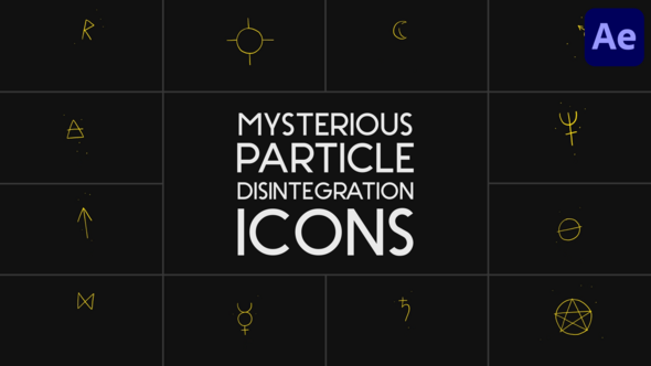 Videohive Mysterious Particle Disintegration Icons for After Effects Elements template preview