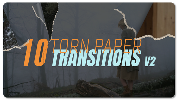 Videohive Torn Paper Transitions V2 55001454 Broadcast-packages template preview