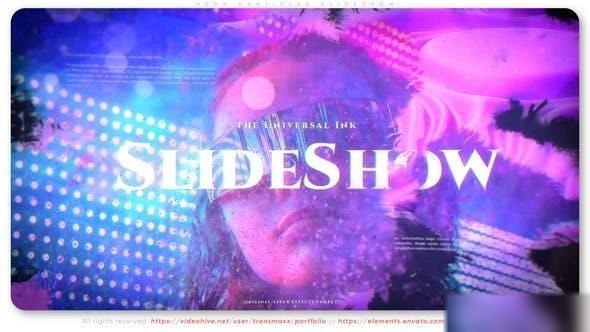Videohive Neon Particles Slideshow Openers template preview