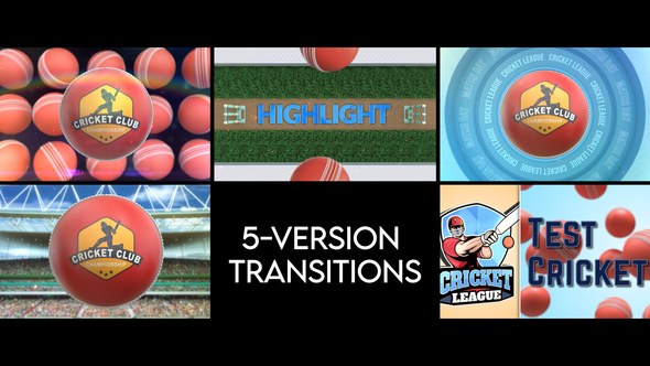 Videohive Cricket Transitions - 5 Versions Elements template preview
