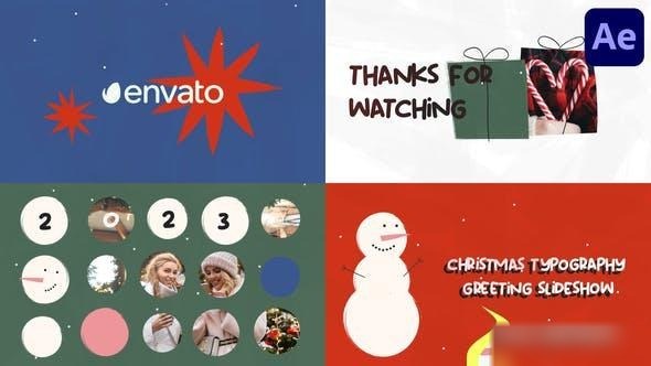 Videohive Christmas Typography Greeting Slideshow for After Effects Openers template preview
