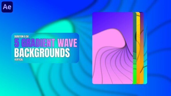 Videohive Gradient Wave Backgrounds Elements template preview