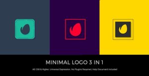 Videohive Minimal Logo 3 In 1 Logo Stings template preview