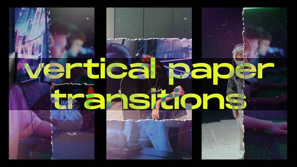 Vertical Rip Paper Transitions | MOGRT Premiere Pro template preview