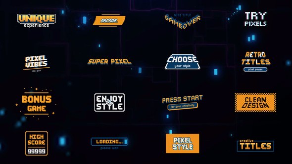 Videohive Pixel Titles 58760304 Titles template preview
