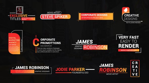 Videohive Modern Lower Third Titles 43428746 Elements template preview