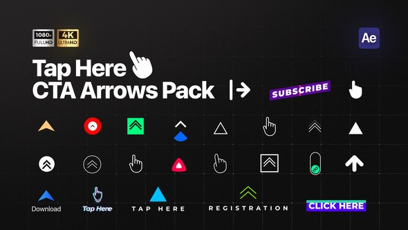 Videohive Tap Here CTA Arrows Pack Infographics template preview