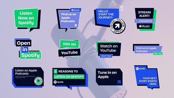 Videohive Modern Podcast Lower Thirds Titles template preview